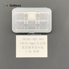 10*10,5mm2 C-Face Fe-Doped SI-type vrijstaand GaN enkelkristallig substraat Macro-defect Dichtheid 0cm−2 TTV ≤ 10 μm Resistiviteit 106 Ω·Cm RF-apparaten Wafer