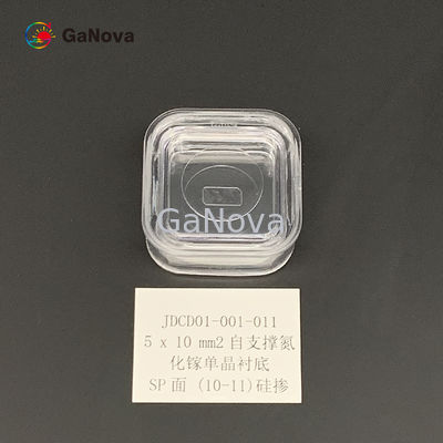5x10mm2 SP-Face 10-11 Niet-gedopte N-type vrijstaande GaN-enkelkristallen substraat met TTV ≤ 10μm Resistiviteit 0,05 Ω·cm